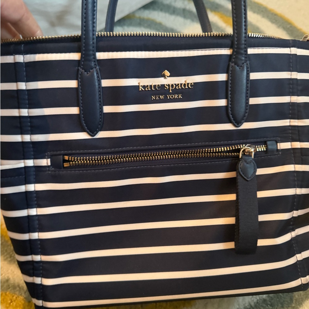 Kate Spade Navy and White Striped Tote